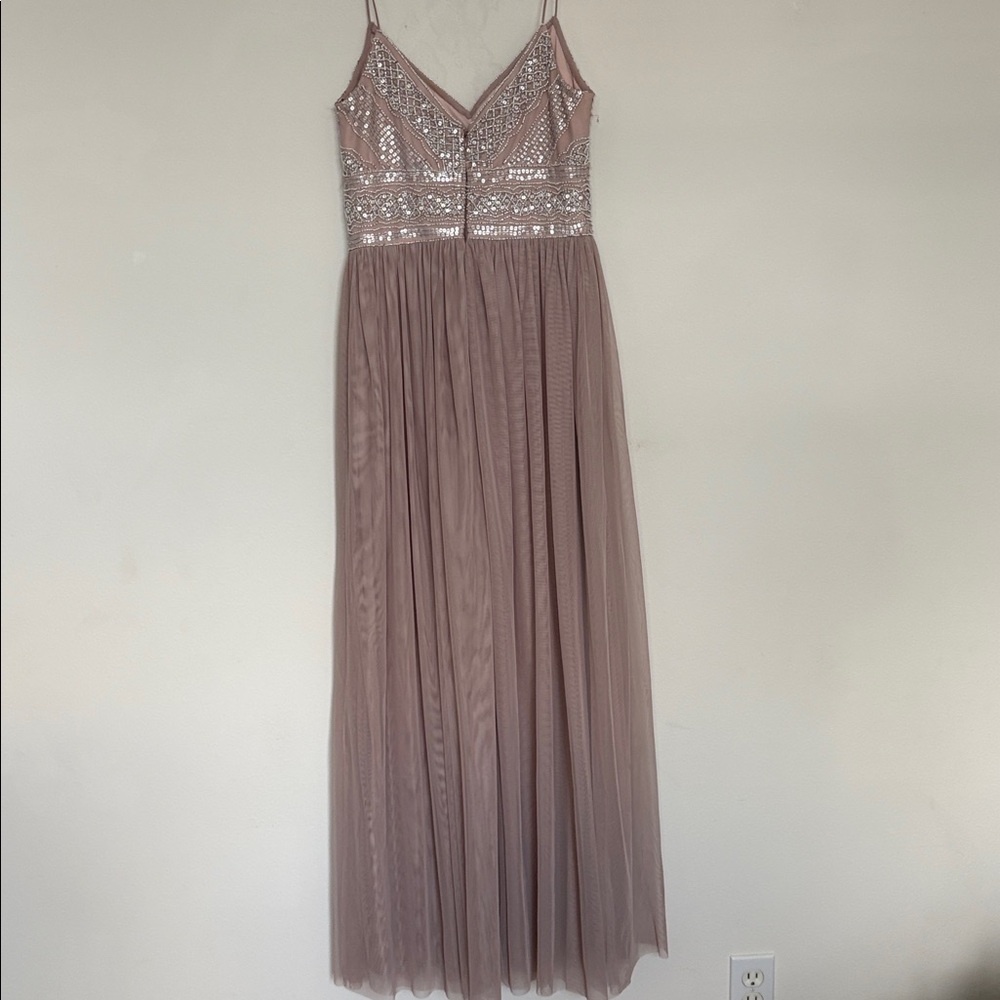 Adrianna Papell Mauve Maxi Dress Size 2 - Picture 4 of 14